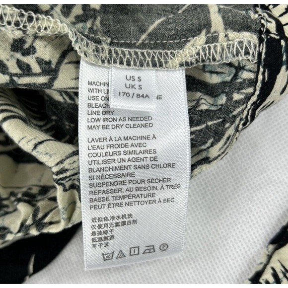 Urban Outfitters Small Button Down Crop Top Nylon Beige Black Halter - Picture 7 of 11